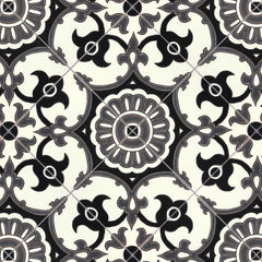 Santa Barbara Ceramic Decorative Tile: Avidan Black & Gray 1 Gloss