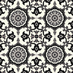 Santa Barbara Ceramic Decorative Tile: Avidan Black & Gray 1 Gloss