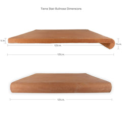 12¾" Stair Bullnose - Tierra High-Fired Floor Tile