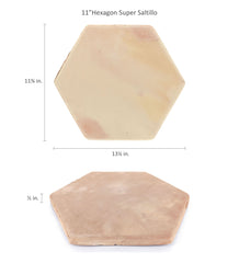11.75 x 11.875 Unsealed Hexagon - Super Saltillo Round Edges Floor Tile