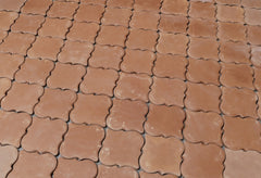 8.125 x 8.875 Unsealed Arabesque Picket - Spanish Mission Red Floor Tile