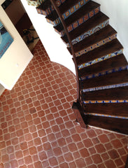 8.125 x 8.875 Unsealed Arabesque Picket - Spanish Mission Red Floor Tile