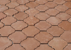 8.5 x 11.25 Unsealed Arabesque 2 - Spanish Mission Red Floor Tile