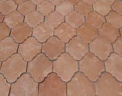 8.5 x 11.25 Unsealed Arabesque 2 - Spanish Mission Red Floor Tile