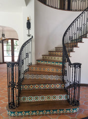 8.5 x 11.25 Unsealed Arabesque 2 - Spanish Mission Red Floor Tile