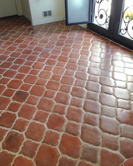 8.5 x 11.25 Unsealed Arabesque 2 - Spanish Mission Red Floor Tile