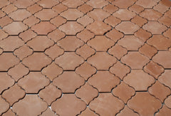 8.5 x 11.25 Unsealed Arabesque 2 - Spanish Mission Red Floor Tile