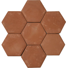 11.75 in. Unsealed Hexagon - Spanish Mission Red Floor Tile
