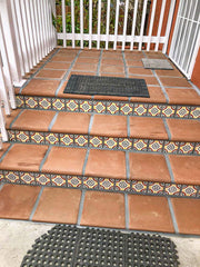 12x12 Unsealed Stair Tread - Spanish Mission Red Floor Tile