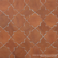 4.75 x 4.75 Mudejar Cross - Tierra High-Fired Floor Tile