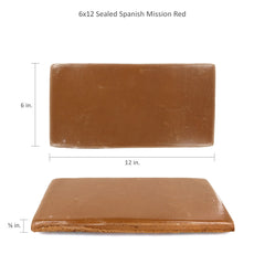 6x12 Sealed Spanish Mission Red - Floor Tile