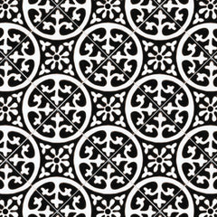 Santa Barbara Ceramic Decorative Tile: La Quinta Black & White 1 Gloss