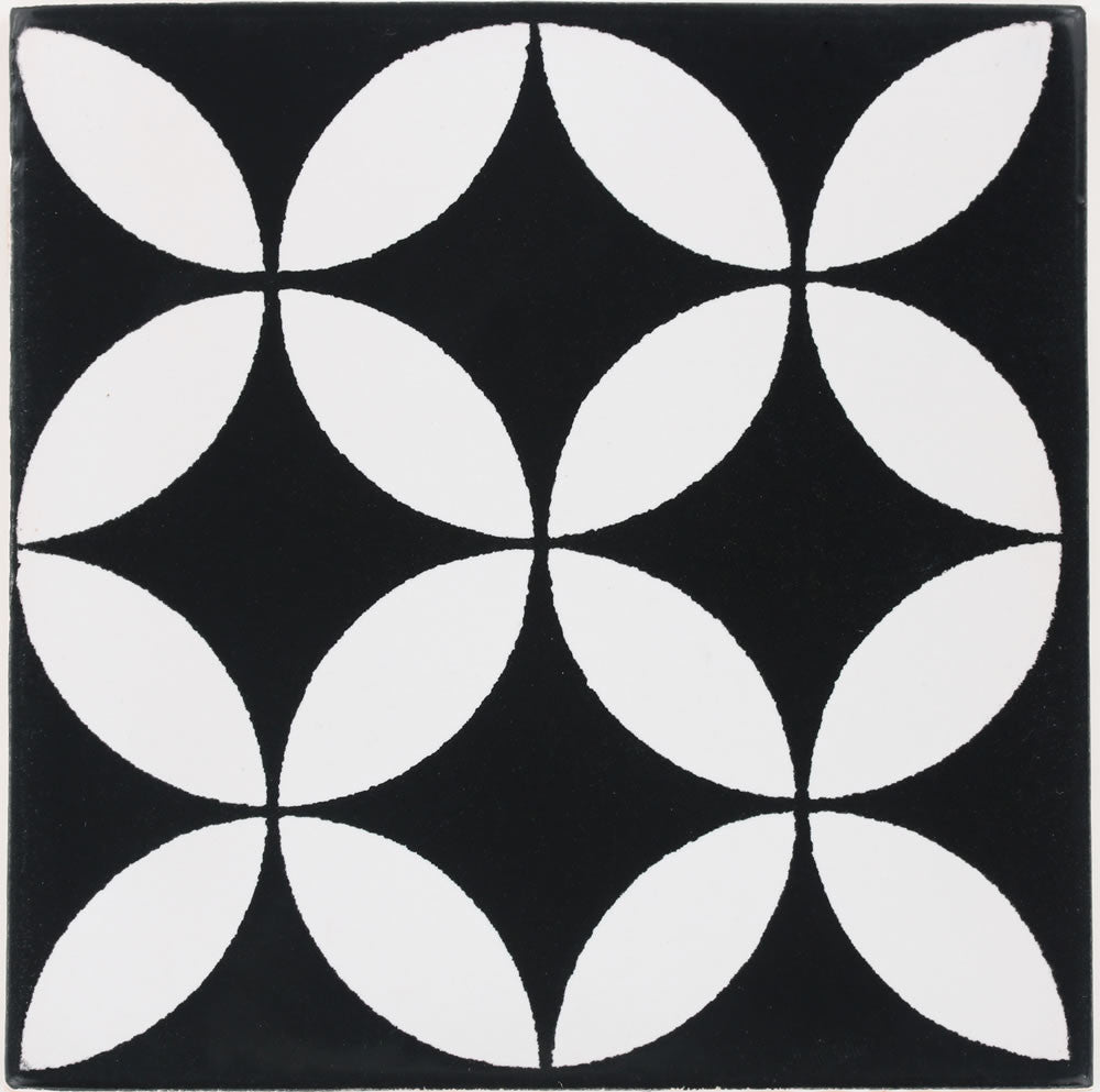 Terra Nova Mediterraneo Decorative Tile: Prisme Black & White