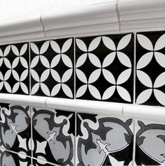 Terra Nova Mediterraneo Decorative Tile: Prisme Black & White